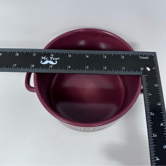 Rae Dunn Gobble Souffle Casserole Soup Bowl Burgundy Maroon 6 inch Two Handles - Picture 10 of 10